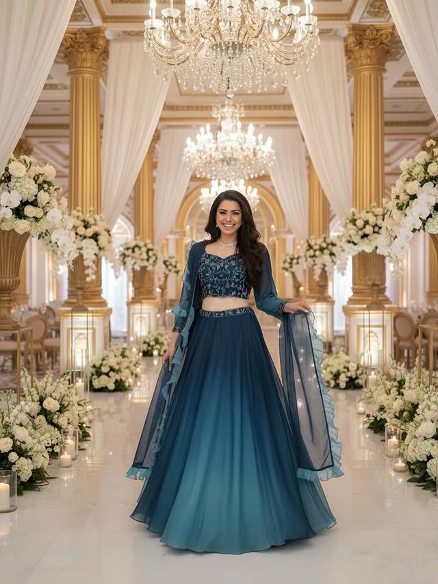 Royal Teal Lehenga