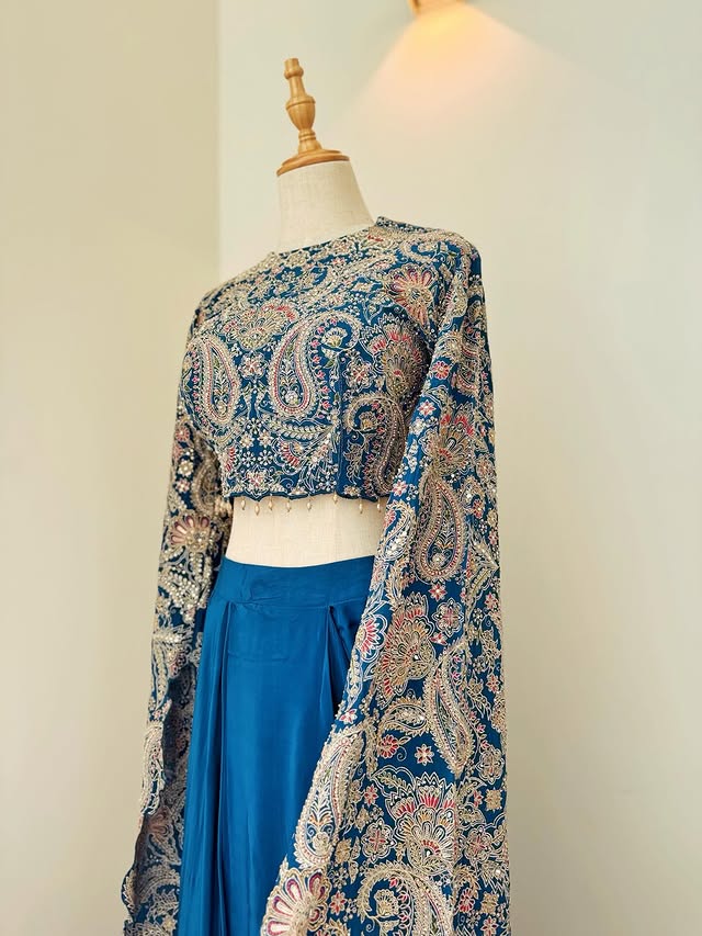 Teal Georgette Saree